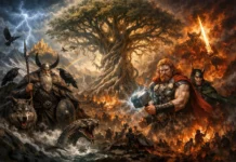 AI Norse Mythology Art Ideas Featuring Odin, Thor, and Loki